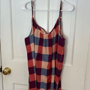 Style & Co. Plaid Midi Dress - Red, Blue, Cream sundress xl